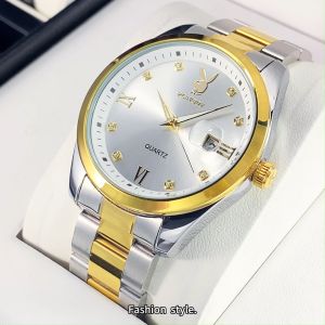 PLAYBOY  watches for men original High-end business quartz watch waterproof luminous calendar stainless steel sapphire mirror men watch