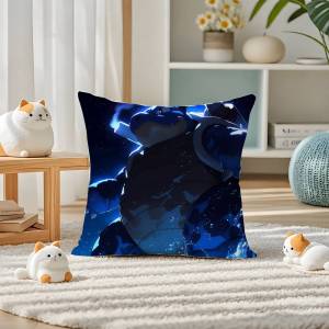 Bandai | Pokemon Gengar Anime Plush Pillow Cover Soft Short Plush Cushion Cover For Sofa Bedroom Home Decor Gift Decoration