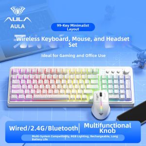 AULA | Wireless Multi-Mode Mechanical Feeling Keyboard Mouse Set