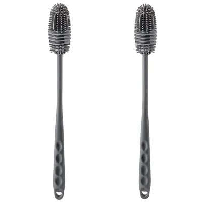 1/2/3/5Pcs Silicone Milk Bottle Brushes Long Handle Cup Scourer Drink Bottle Glass Cup Cleaning Brushes Kitchen Cleaning Tool