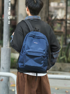 Mens High School Backpack Dual Shoulder Bag Simple Versatile Student Bookbag Waterproof Polyester Campus Commuter Style