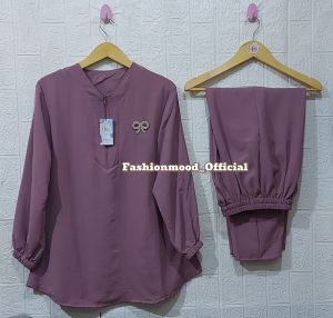 ONE SET RAYON CRINKLE AIRFLOW SETELAN // SLETING // BUSUI FRIENDLY // SETELAN TRENDY // SLETING DEPAN