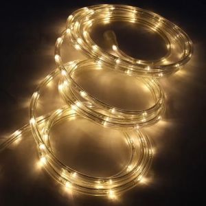100L LED Rope Lights Mains Powered IP65 Waterproof Rope Lights Outdoor Tree Patio Christmas Decoration (Warm White)