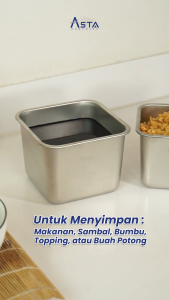 Asta Wadah Container Tempat Penyimpanan Makanan Serbaguna Stainless Steel