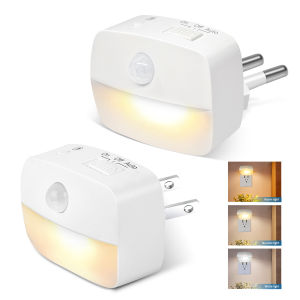 LED Wall Socket Lamp Night Light with Motion Sensor EU US Plug Wall Light Hallway Stairs Bedroom Toilet Kitchen Light Room Decor