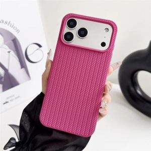 เคสโทรศัพท์แบบทอเรียบง่ายสำหรับ Apple iPhone 17 16 15 14 Plus 13 12 11 Pro Max Air ป้องกันแรงกระแทก นุ่ม ป้องกันรอยขีดข่วน ไม่ลื่น