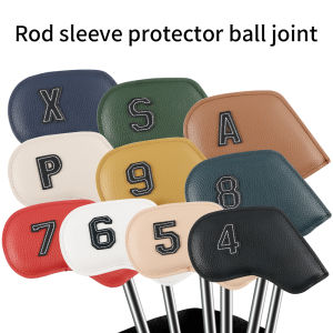 10Pcs Golf Iron Head Covers Colorful PU Leather Oil Edge Process Durable Exquisite Protection Fits Multiple Golf Club Types