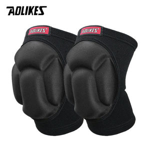 AOLIKES 1 Pair Volleyball Knee Pads Thick Sponge Collision Avoidance Warm Anti-Slip Knee Sleeve for Football Yoga Dance