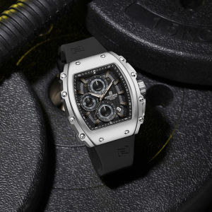 NAVIFORCE Original Mens Fashion Quartz Watch Stopwatch Chronograph Silicone Strap 30m Waterproof Date Luminous Hands Casual Outdoor Mens Multifunctional Watch NF8070