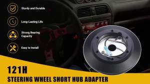 For Toyota Land Cruiser Supra Celica GS300/400/430 IS250/350/300 6-Hole Steering Wheel Short Hub Adapter Kit 121H Plastic Metal