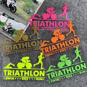 Triathlon Car Stickers: Swim Bike Run Designs for Athletes