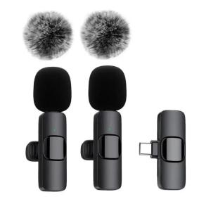 Wireless Lavalier Microphone For Smartphones Mini Video Recording Mic For Interview Video Podcast Vlog Noise Reduction