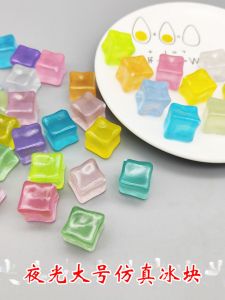 น้ำแข็งสีสันสดใสที่แสงสว่างขึ้นในเวลากลางคืน DIY คริสตัลเทียมขนาดเล็กใสเทียมน้ำแข็งสีสันสดใส อุปกรณ์ตกแต่งเครื่องประดับแฟชั่น