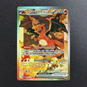 Funism | Homemade English Oriental Style Charizard ex Red Fan‑Art Full‑Art High‑Quality Texture Game Collection Card Toy