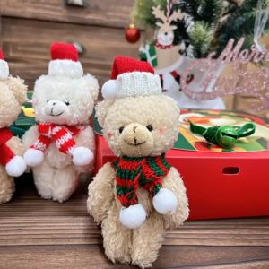 Gấu Noel Móc Khóa Đeo Túi Cặp Trang Trí Bó Hoa Gấu Kích Thước 20*8cm