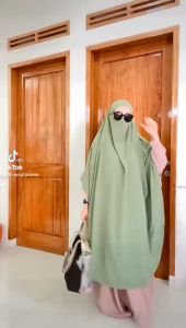 Jilbab Syari French Khimar bahan Crinkle Airflow Nonpad Nuha Daily By Khadijah