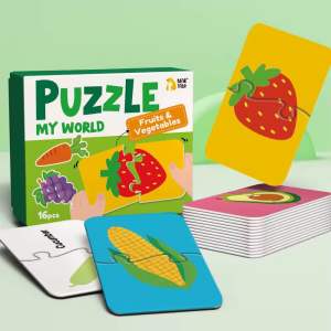 [Ready stock 🇲🇾] BEAR TALE Kids Educational Matching Puzzles 16Pcs – Toddler Vocabulary & Literacy Learning Toy Set
