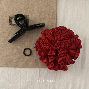 3-in-1 Three-Dimensional Sausage Circle Hair Ties Womens Hair Bands Lace Edge Hair Accessories Original Design Silk Material