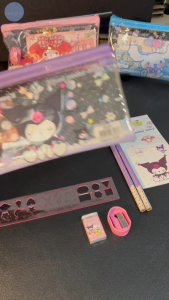 🍭6-in-1 SANRIO Kuromi Melody Stationery Set🍭Pencil Case Cinnamoroll Cute Kid Birthday Gift Set Alat Tulis Doorgift Murah