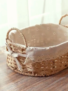 Storix Handmade Woven Multipurpose Stackable Storage Basket and Removable Inner Cloth Liner Basket