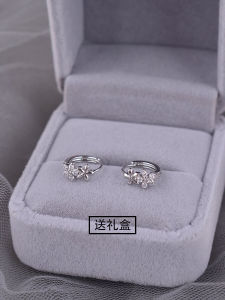 925 Sterling Silver Flower Earrings Womens Fashionable Summer 2024 New Style Small Zircon Elegant Ear Jewelry Clip-On