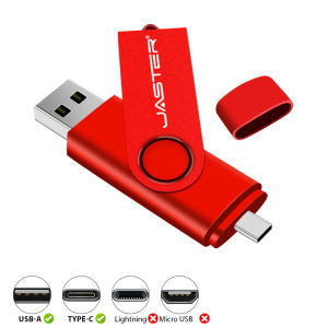 Jaster | TYPE-C USB Flash Drive 128GB Mini USB-C Pen Drive 64GB Red Black Memory Stick Purple Green Pendrive 32GB Free Key Chain U Disk