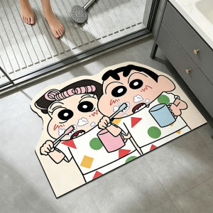 Keeppley | Crayon Shinchan Bath Shower Mat Absorbent Quick Dry Non Slip Soft Anime Decorative Floor Door Water Uptake Crayon Shin Chan Mat