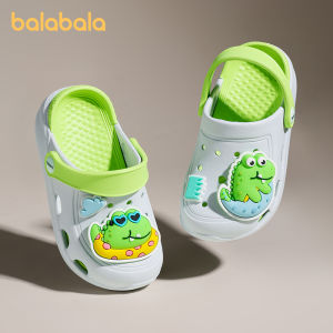 BalaBala Childrens Sandals Boys Summer Anti-slip Bathing Shoes Clog Design Girls Beach Cool Slippers Cartoon Style EVA Material