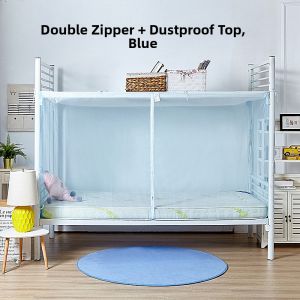 Home Dormitory Zipper Mosquito Net Student Upper And Lower Bed 1m1.2 Single Bed Curtain Light Blocking Integrated 1.5 Meter Special Encryption