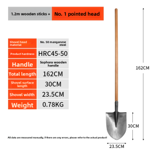 MONLEYTA | Manganese Steel Shovel Outdoor Heavy Duty Iron Rake Farming Tool For Digging Loosening Soil Home Gardening Vegetable Planting
