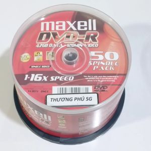 Đĩa DVD Maxell 4.7GB DATA (Tốc độ 1 - 16X) - Chuẩn DVD-R / Lốc 50 Đĩa