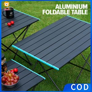 【COD】  Portable Foldable Table Extra Light Weight Multi Purpose Aluminium Dining Camping Outdoor Picnic Table BBQ Meja Lipat Senang- 7349