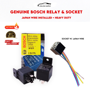 GENUINE BOSCH RELAY 12v & 24v 5 PIN AND SOCKET WITH AUTO WIRE HEAVY DUTY PORTUGAL MADE
