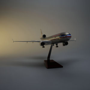 1/130 Large Scale Model Airplanes 47cm American MD-11 Resin Airplane Model Kit With Stand For Adult Aviation Collectible or Gift