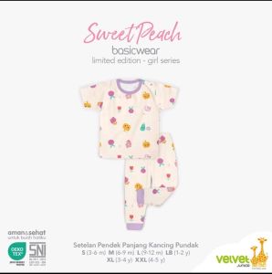 velvet junior GIRL piyama anak perempuan baju pendek celana panjang big size 2 3 4 5 6 7 8 9 10