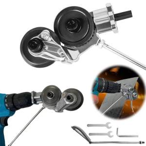 ตัดแผ่นโลหะ 2 หัว กรรไกรตัดอเนกประสงค์ เมทันชีท สังกะสี หัวแปลงสว่าน พลาสติก