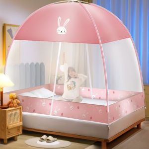 New 2025 Mosquito Net Full Cover Style No Installation Required Bedroom Mongolian Tent Children Family Bed Size 1 Meter 5