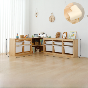 Toy Storage Cabinet Solid Wood Corner Cabinet Baby Supplies Car Picture Book Bookshelf Two-in-One Storage Kids Storage Cabinet