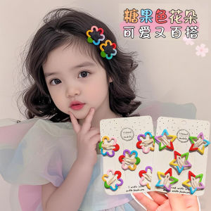 Colorful Flower Childrens Hair Clips Cute Princess Side Bun BB Clip Hair Accessories for Girls Decorative Hairpins