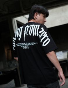 Kaos oversize pria starting from zero blue denim huntercutz