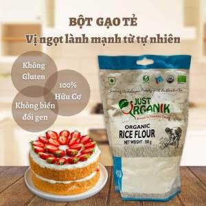 [Date 10.2026]Bột Gạo Tẻ Hữu Cơ Just Organik 500g. ORGANIC RICE FLOUR