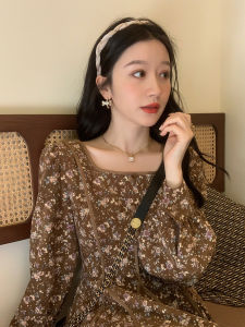 High Waisted Slimming Dress Vintage Floral