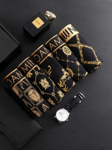 Men Modal Underwear Boys Antibacterial Breathable Boxer Shorts Trendy Print Shorts Boxers High-End Gift Box