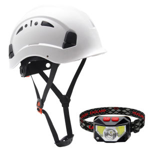 ABS Safety Helmet with Led Headlamp Construction Climbing Steeplejack Worker CE ANSI Protective Helmet Hard Hat Cap for Night
