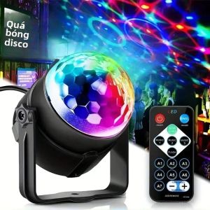 Đèn Sân Khấu LED RGB Xoay Đèn Bi Disco Đèn Strobe Nhiều Màu Sắc Đèn Nhảy Múa Kỳ Diệu Cho Tiệc Tùng Câu Lạc Bộ Xe Hơi Trình Diễn Laser Với Điều Khiển Từ Xa