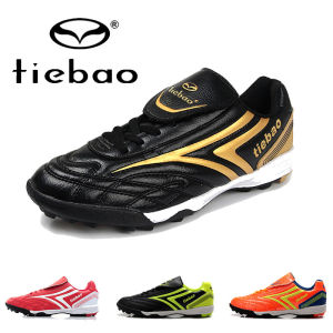 Genuine Goods Tiebao Turf Soccer Shoes Mens Flats Five-Person System Football Training Shoes Matching Childrens Indoor Sneaker
