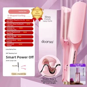 Egg Roll Hair Curling Iron French Style Big Curl Egg Cake Electric Clamp Water Wave Texture 32mm2134 Home Travel Salon Use