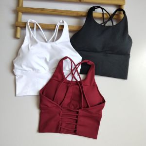 Beauty Back Style ~ Sports Intimates Spaghetti Strap Cross Back Yoga Clothes for Women Open Back Workout Bra Tank Top Small Slip Top