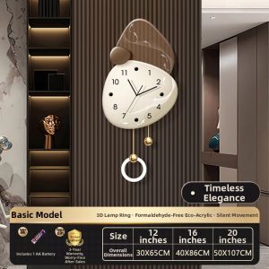 ARTPIONEER | Lucky Prosperity Decorative Wall Clock For Living Room And Dining Room With Grid Design And Light