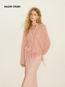 Lace Crochet Hollow-out Alpaca Cardigan